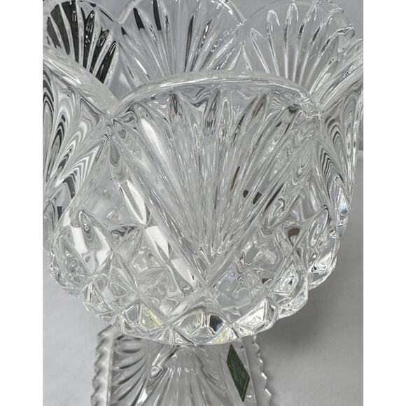 Shannon Designs of Ireland 24% Lead Crystal Pedestal Tulip Vase Dish Heavy 7" - Picture 4 of 8